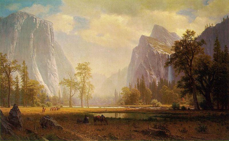 Albert Bierstadt Looking up Yosemite Valley Sweden oil painting art